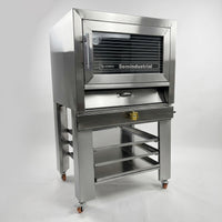 HORNO CON GRADILLERO SEMINDUSTRIAL - 2 BANDEJAS (ACERO)