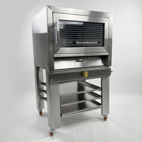 HORNO CON GRADILLERO SEMINDUSTRIAL - 2 BANDEJAS (ACERO)