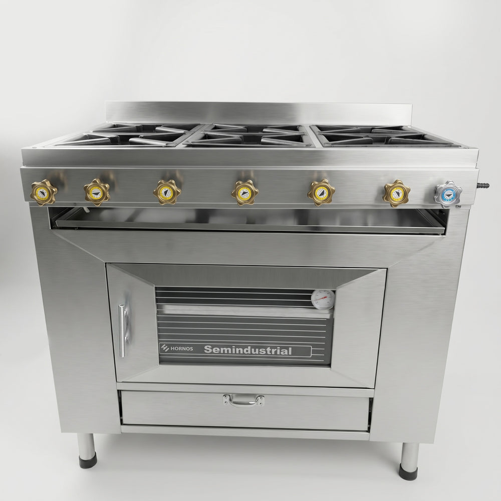 COCINA CON HORNO - 6 QUEMADORES (MIXTO)